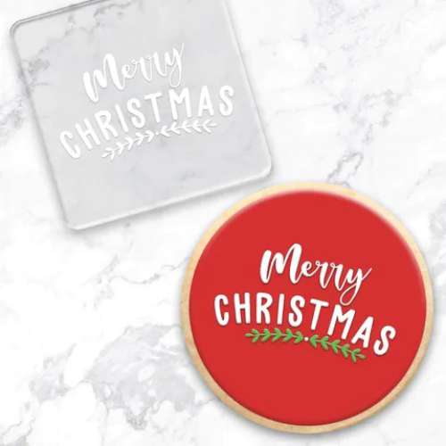 Merry Christmas Cookie Debosser Stamp #2 - Click Image to Close